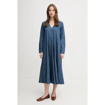 Dámské oblečení Bavlněné šaty United Colors of Benetton 4RZKDV0AY námořnická modř 59X, vel. XS