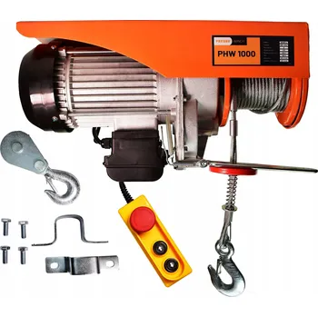 lanový naviják Elektrický naviják Presko 500/990 kg s ocelovým lanem 18 m, 1600 W