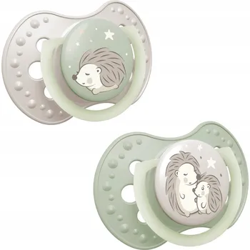 LOVI dudlík silikonový dynamický 6-18 m 2 ks Night&Day Hedgehog svítící