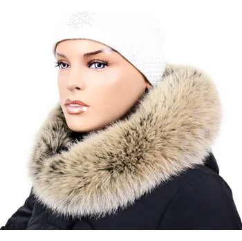 Sikora Kožešinový lem na kapuci - límec liška snowtop černo - béžová L 18/35 (65 cm)