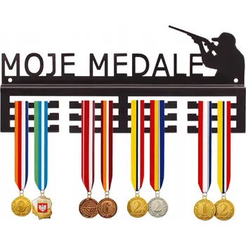 Věšák KOVÁNÝ VĚŠÁK NA MEDAILE STŘELEC LOVEC PEVNÝ ODOLNÝ NA ZEĎ DÁREK