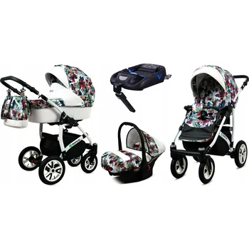 Kočárek Dětský kočárek 4v1 BabyLux Tropical: sportovní kočárek, hluboká korba, autosedačka, základna ISOFIX