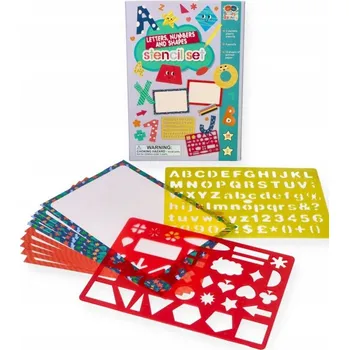 kreativní sada KREATIVNÍ SADA S PASTELKAMI, ŠABLONAMI, PÍSMENY, ČÍSLICEMI A TVARY