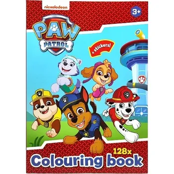omalovánky Omalovánka Tlapková patrola 128 stran (červená) + 2 archy samolepek