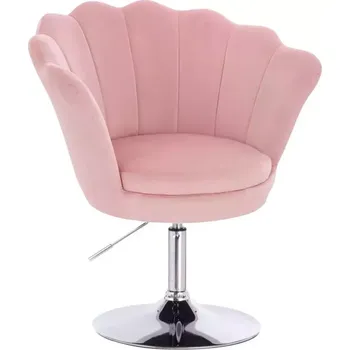 LuxuryForm DESIGN Kosmetické křeslo FREY VELUR na stříbrném talíři - růžové