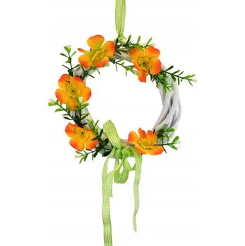 Věnec Věnec z proutí oranžový Ø15 cm