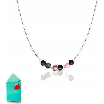 Náhrdelník Náhrdelník s turmalínem melounovým přívěsek fasetovaný amulet stříbro 925