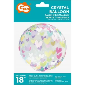 Balónek Fóliový balónek křišťálový Godan 18" srdíčka