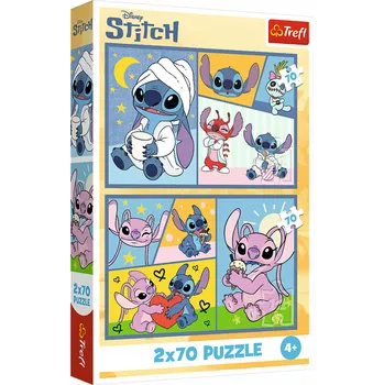 Puzzle Trefl Puzzle 140 dílků Se Stitchem se nuda nestane.