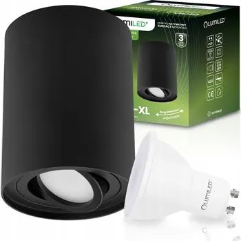 Halogenové svítidlo přisazené stropní svítidlo LED nastavitelné černé + GU10 6W