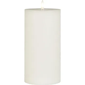 led svíčka IB Laursen Sloupová LED svíčka Warm Flame 20 cm bílá