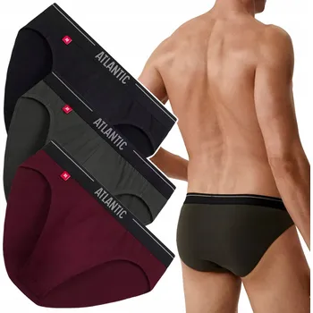 Slipy Pánské slipy Atlantic 3MP-094 Sportovní Slipy z bavlny 3-BALENÍ - M