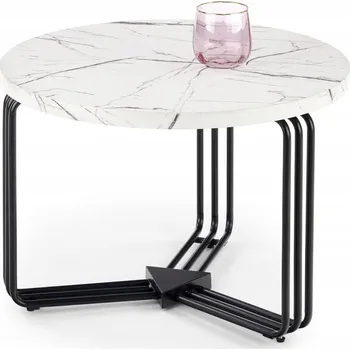 Konferenční stolek Konferenční stolek Halmar kulatý 55 x 55 x 41 cm bílý