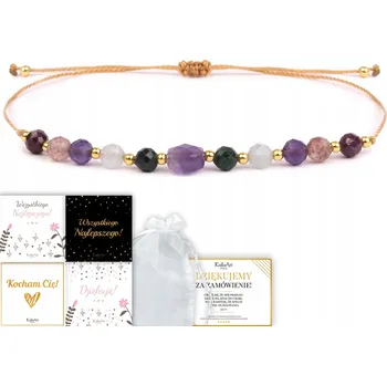 Náramek Náramek štěstí s přírodními kameny dámský provázkový KailaArt