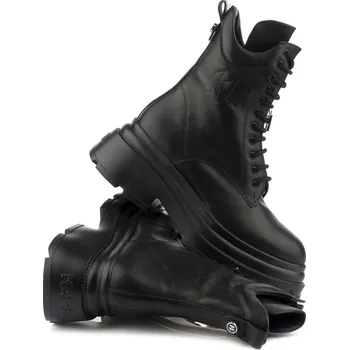 Dámská obuv KOTNÍKOVÁ OBUV KARL LAGERFELD MONO MIDI LACE BOOT BLACK LTHR