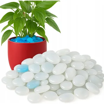 Zahradní dekorace SVÍTÍCÍ FLUORESCENČNÍ KAMENY KAMÍNKY 100 KS DO ZAHRADY DEKORACE