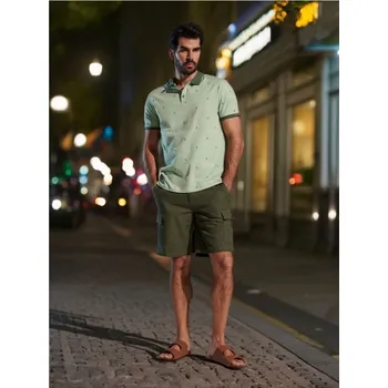 Pánské kraťasy Sinsay - Kraťasy - olivová - 1293J-91X - 1293J-91X-28-1