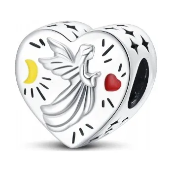 Přívěsek Přívěsek Srdce Anděl strážný Andílek Korálek Stříbro 925