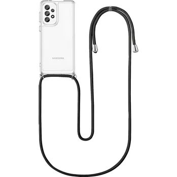 Kryt Samsung A33 5G silikon s černou šňůrkou průhledný (obal neboli pouzdro na Samsung A33 5G)