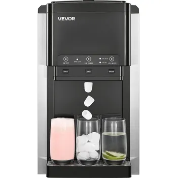 Výrobník ledu Vevor Stolní dávkovač vody s výrobníkem ledu 3v1, 16 kg/24h, 1.8 kg
