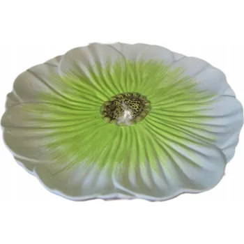 Talíř DEKORATIVNÍ TALÍŘ Z DOLOMITU KVĚT ZELENÝ 30 CM