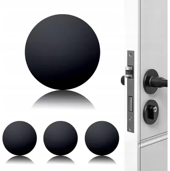 Dveřní zarážka, ochrana stěn, samolepicí sada 4 ks černá