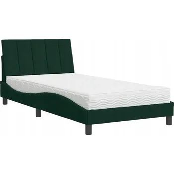 Postel Postel s pěnovou matrací 100x200 cm tmavě zelená s čelem