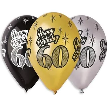 Balónek Balónky Premium HAPPY BIRTHDAY 60 k narozeninám 6 Ks.