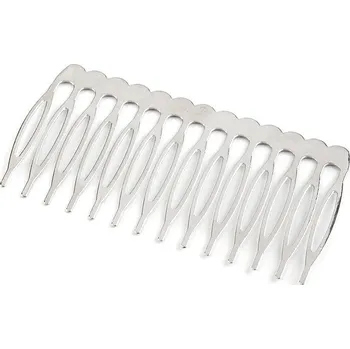 Náramek Hřeben kovový do vlasů 40x75 mm, střední, platina