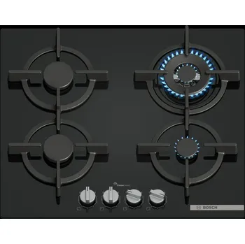 Varná deska Bosch Serie 6 Plynová varná deska 60 cm Tvrzené sklo, černá PPH6A6I10 free_store_pickup