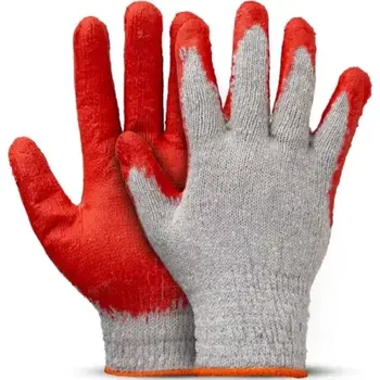 AMIO bavlněno-polyesterové rukavice potažené latexem - vampírky 10 párů velikost 9