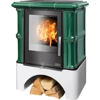 Krbová kamna ABX Bavaria K I TV 6,9kW bílý sokl zelená (flaschengrün)