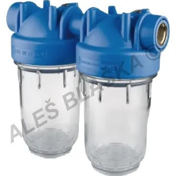 vodní filtr ATLAS FILTRI - Itálie | Dvojitý filtr DP 5" MEDIUM DUO (filtr na vodu, vodní filtrace) - 1/2" filtr DP MEDIUM 5" DUO