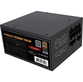 Počítačový zdroj GEMBIRD Napájecí zdroj ATX 750W s aktivním PFC, 12 cm ventilátor, 80+ zlatá