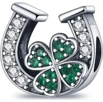 Přívěsek PŘÍVĚSY stříbro 925 Dárek na náramky podkova zelený jetel kameny