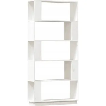 Knihovna Regál na knihy/přepážka, masivní borové dřevo, 80x30x163,5 cm, bílý