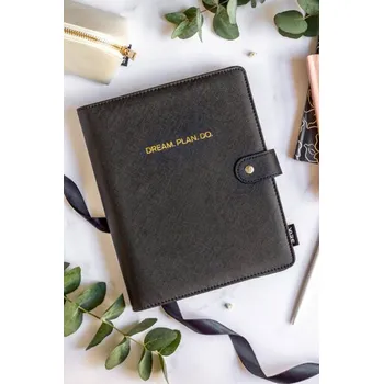 Diář Školní diář Happy Calendar 25/26 v obalu z veganské kůže – A5 (černá) - SEIK