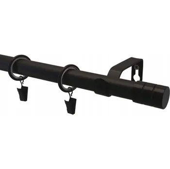 Garnýž GARNÝŽ kovová LOFT JEDNOŘADÁ 19 - RŮZNÉ KONCOVKY - ČERNÁ MATNÁ 180 cm