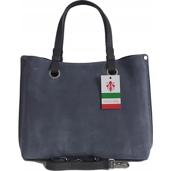 Kabelka Vera Pelle shopper kabelka z pravé semišové kůže šedá