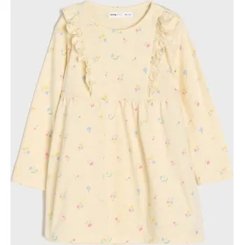 Dívčí šaty Sinsay - Bavlněné květované šaty - krémová - 296IP-01X - 296IP-01X-74