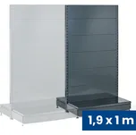 B2B Partner Prodejní regál oboustranný, perfo stěny, 1900 x 1000 x 900 mm, přídavný, antracit