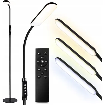 Stojací lampa Stojací lampa LEDTechnics černá, integrovaný LED zdroj 12 W s dálkovým ovládáním