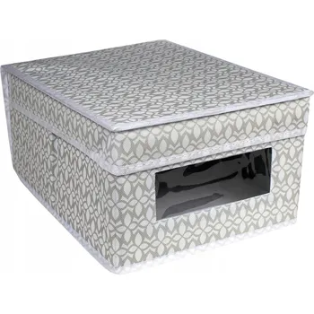 Úložný box Krabice s víkem bílá, černá, odstíny hnědé a béžové