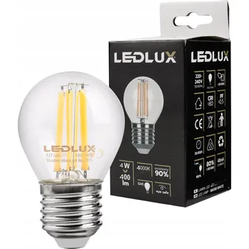 Žárovka LED žárovka E27 G45 4W filament dekorativní neutrální bílá