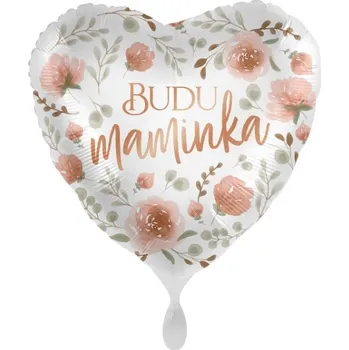Balónek Fóliový balonek srdce Budu maminka 43 cm