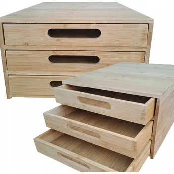 Komoda Komoda ORGANIZER na stůl bambusový kontejner na dokumenty přihrádka