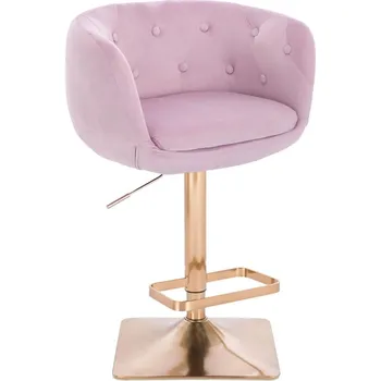 Barová židle LuxuryForm DESIGN Barová židle MONTANA VELUR na zlaté hranaté podstavě - levandule