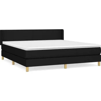 Postel Kontinentální postel černá 203 x 163 x 78/88 cm s matrací 160 x 200 x 20