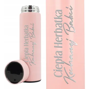 Termoska Termoska Růžový s LED Displejem – Dárek ke Dni Babiček, Čaj pro Milovanou Babičku