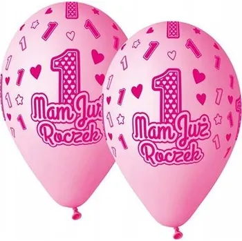 Balónky GoDan Mám už rok 1 růžové 5 kusů